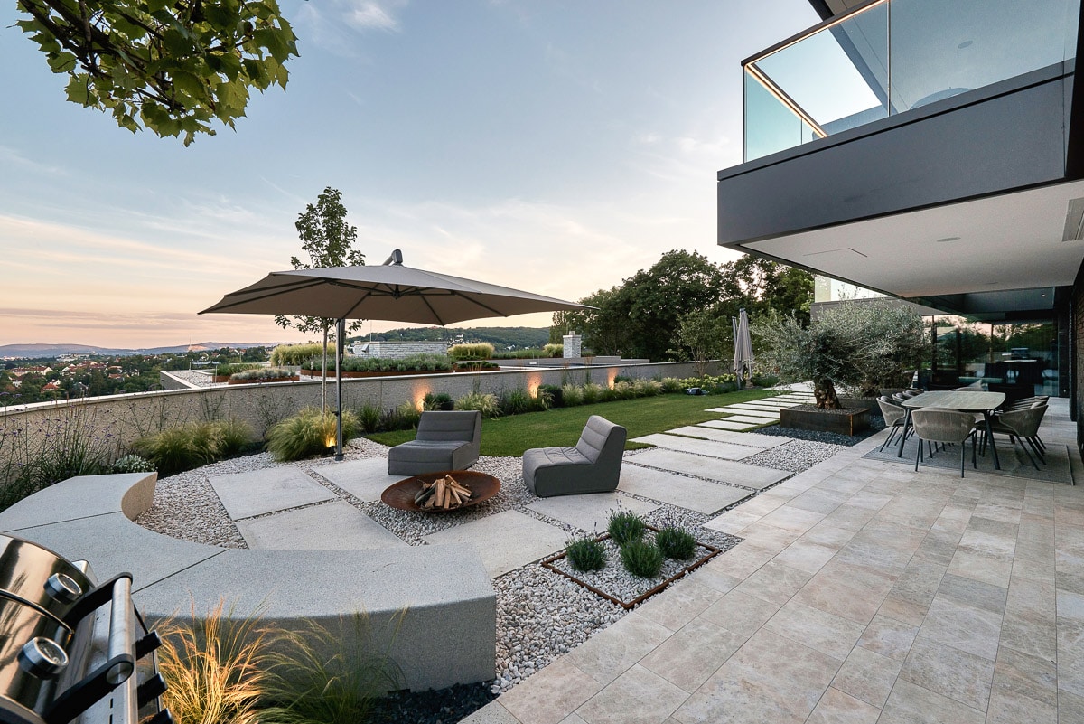 Luxus-Terrasse in Wien mit Naturstein