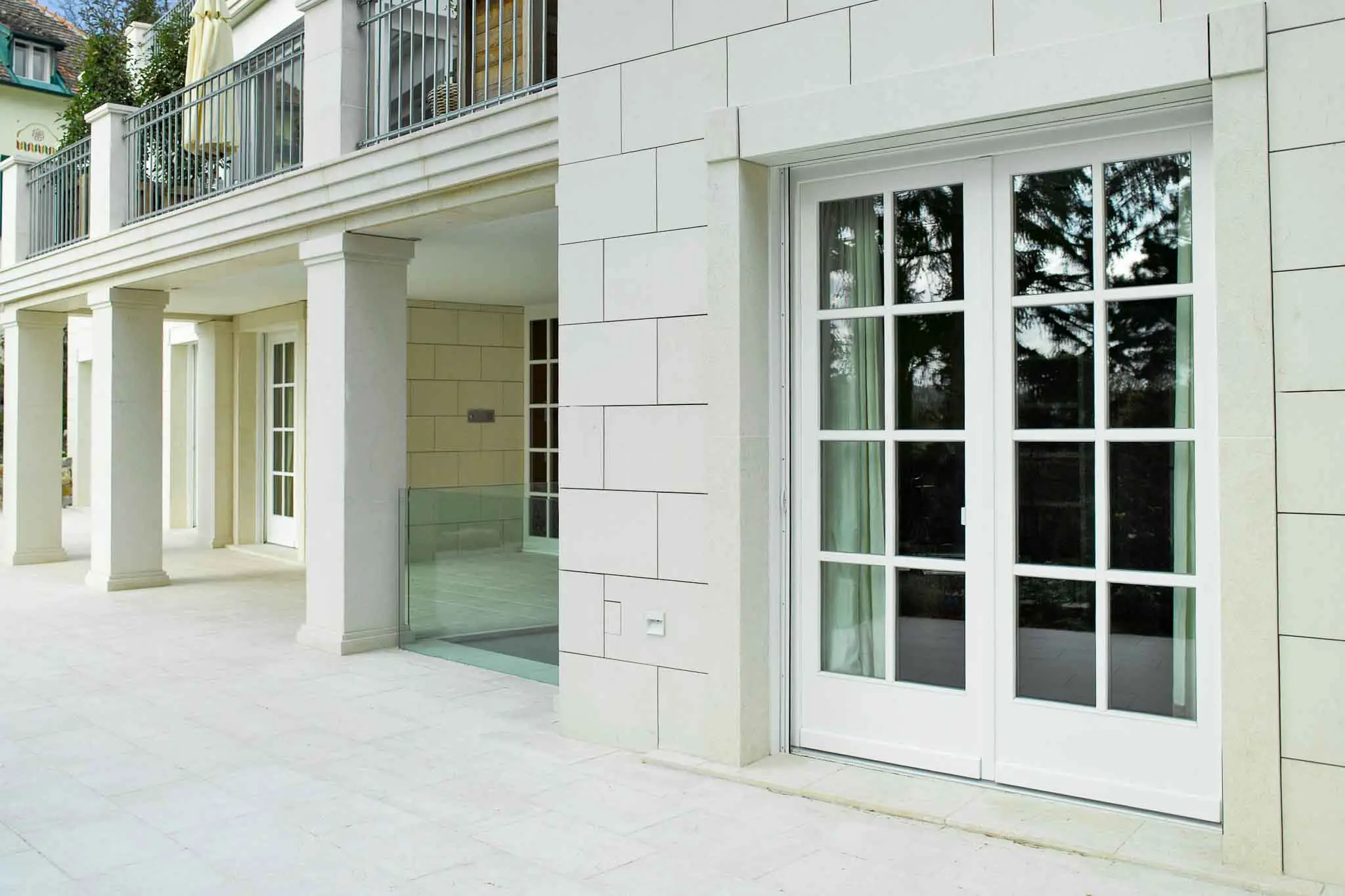 Natural stone façade made of limestone for luxury villa Natural stone façade made of limestone for luxury villa