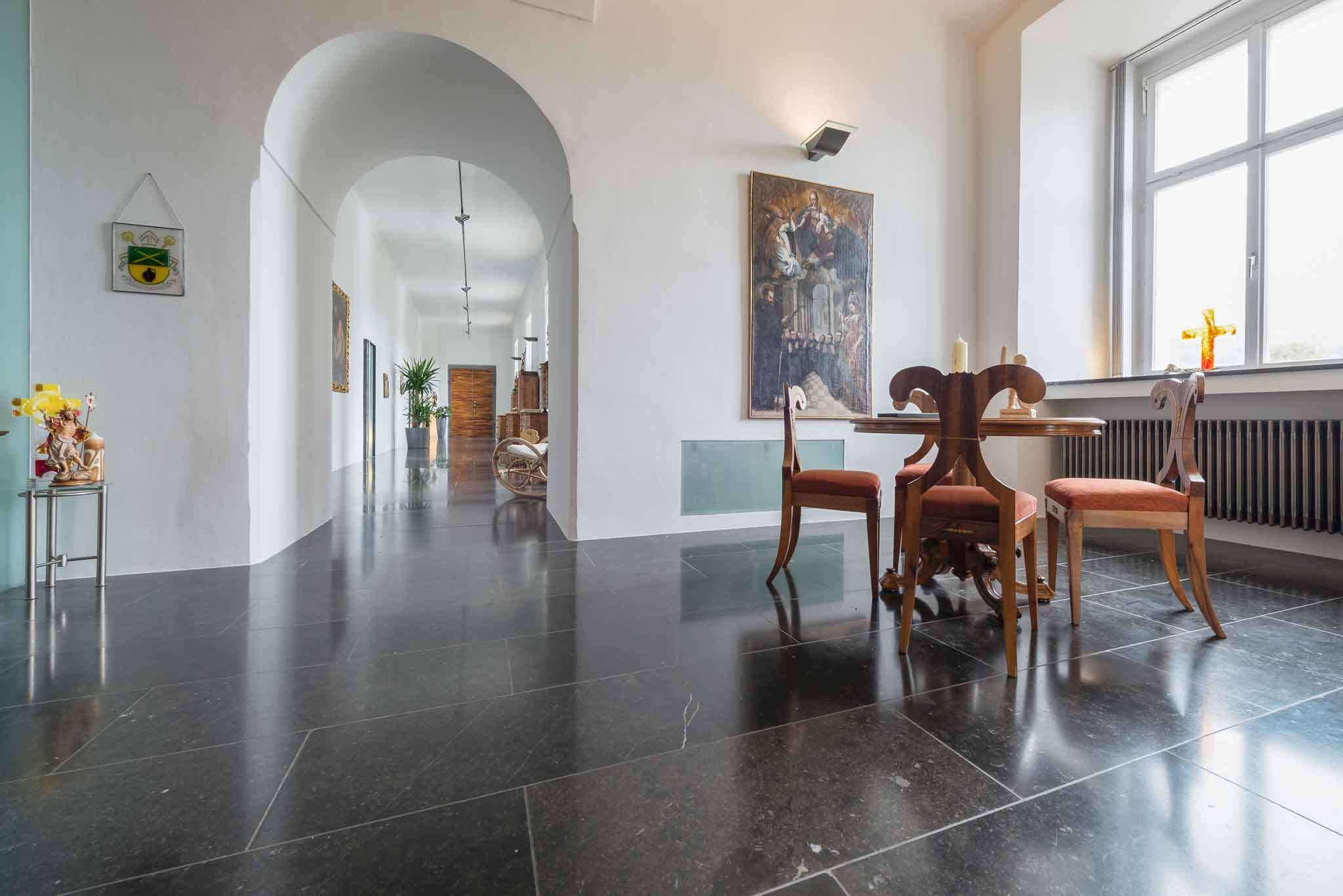 Admont Abbey with natural stone floor made of dark gray limestone-06 Admont Abbey with natural stone floor made of dark gray limestone-06